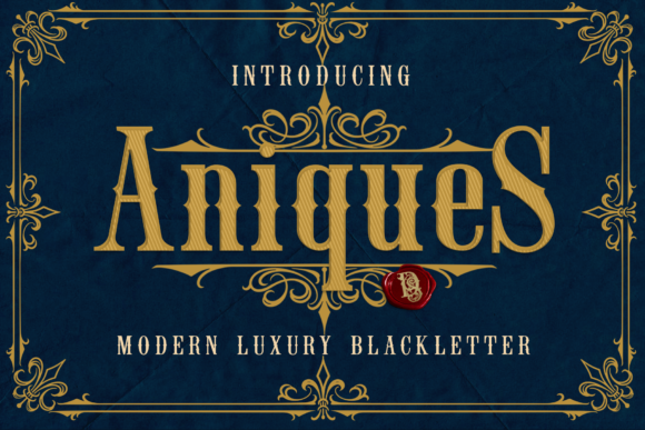 Aniques Font: A Victorian-Styled Blackletter Typeface for Creative Expression