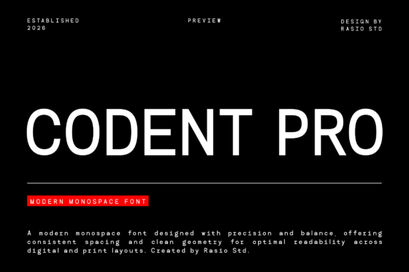 Codent Pro: A Modern Monospace Font for Technical and Minimalist Design